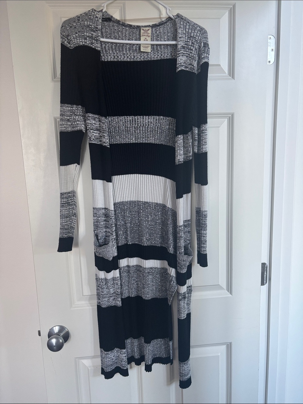 Faded Glory Black & White Striped Maxi Dress